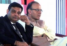 Urjit Patel, RBI Governor, Arun Jaitley, Union Finance Minister during a conference in Andheri, Mumbai on Thursday ahead of BRICS Summit in Goa.